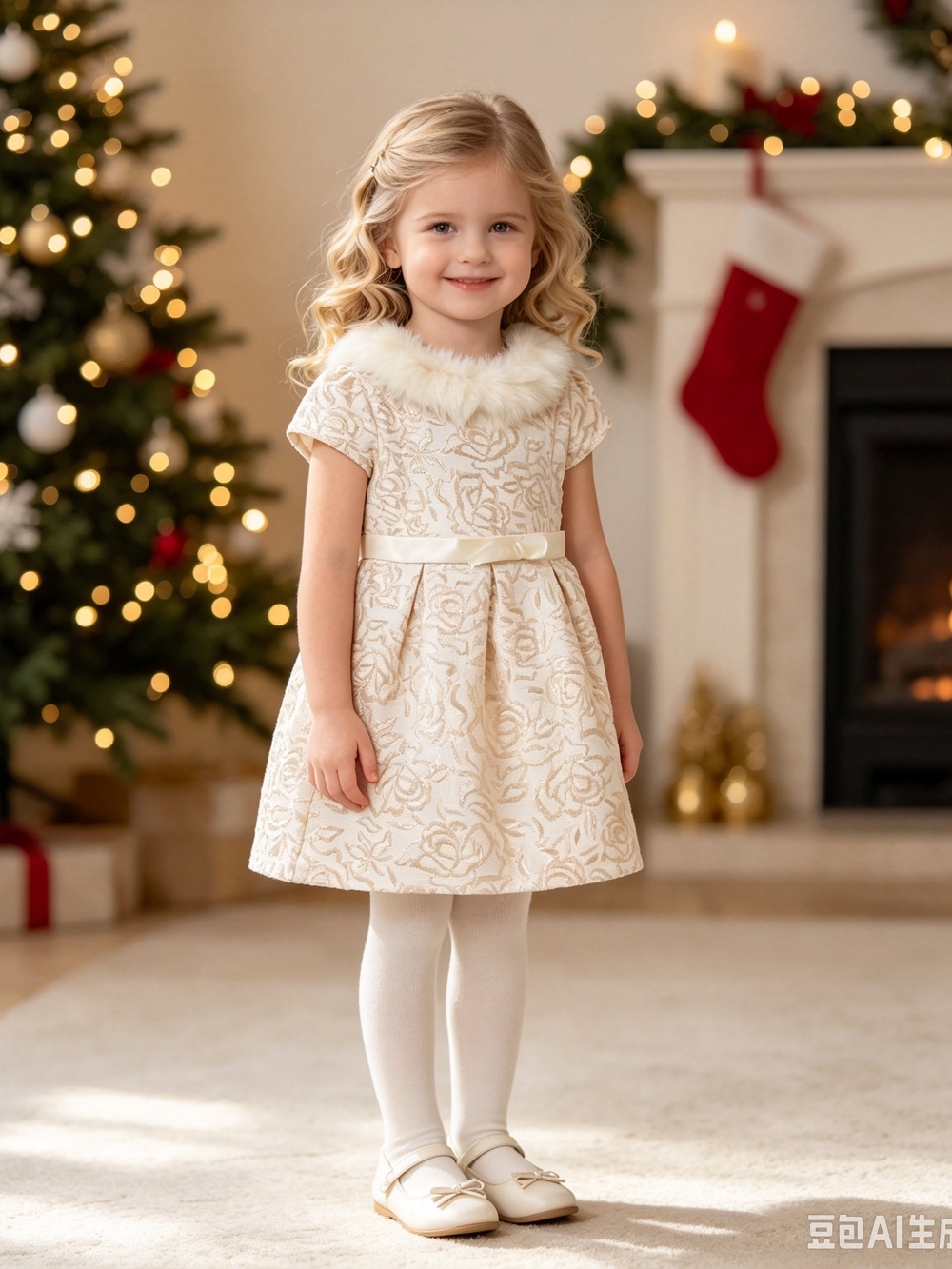 2/40 Janie and Jack metallic floral jacquard dress